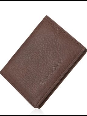 Montana West Business Card Holder Bifold Mens Wallet - Coffee